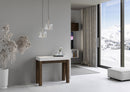 Consolle Allungabile 90-196x40x77 cm in Nobilitato Bianco e Marrone