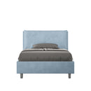 Letto 1 Piazza E Mezzo Imbottito in Microfibra Appia Large Azzurro Varie Misure