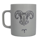 Tazza Zodiaco "ariete" Ø8x10 cm in Bone China VdE Tivoli 1996 Grigio