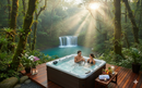 Vasca Idromassaggio da Esterno Spa Riscaldata 160x160x65 cm 6 Posti Wi-Fi Tribeca Smart