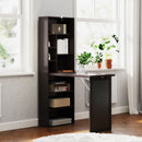Mobile Libreria con Scrivania Salvaspazio Pieghevole 98x51x153 cm in Legno e MDF Marrone  