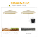 Ombrellone da Giardino 2x2 m Palo Ø28 mm in Matallo e Poliestere Bianco Crema