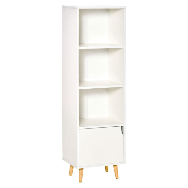 Libreria con 3 Ripiani e 1 Armadietto 40x30x129,5 cm in Legno Bianco online