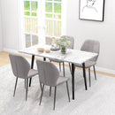 Set di 4 Sedie da Pranzo Moderne per Cucina e Soggiorno 47x57x85 cm Rivestimento in Flanella Grigio