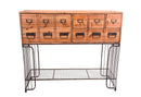 Tavolo con Cassetti e Base in Metallo Larghezza 106 cm