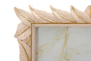 Cornice Leaffy 27x2x32,3 cm in Resina e Vetro Crema      