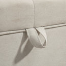 Panca Contenitore 118x42x45 cm da 80L Imbottita con Rivestimento in Tessuto e Gambe in Legno Crema      