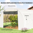 Serra a Tunnel 3,97x3x2 m con Porta Pannelli e 8 Finestre Avvolgibili in Acciaio Zincato e PE Bianco      