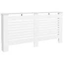 Copritermosifone a Doghe 152x19x81 cm con Ripiano Portaoggetti in MDF Bianco  
