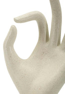 Scultura Ok Stons 14x10x24 cm in Resina Crema      
