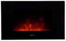 Camino Elettrico da Parete Effetto Fiamma 2000W CheminArte Volcano Nero