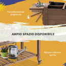 Fioriera da Esterno a 8 Vasi 123x54x87 cm con Ripiano Laterale e Mensola Inferiore in Legno di Abete      