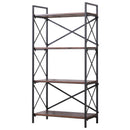 Libreria Scaffalatura a 4 Ripiani in Acciaio e Legno 80x40x160 cm 