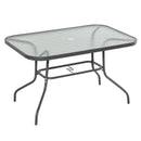 Tavolo da Giardino 120x80x70 cm in Metallo e Vetro Temperato Grigio