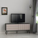 Mobile TV 2 Ante 3 Ripiani 57x139x36 cm in MDF Piccadilly Antracite e Light Mocha