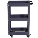 Carrello in Acciaio 3 Ripiani Nero 43.5x28x78 cm 