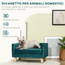 Cuccia Divano per Cani e Gatti 64x45x36 cm Stile Scandinavo in Velluto Blu