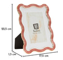Cornice Elizabeth Rossa 17,5x1,3x22,5 cm in Zinco e Vetro Rosso e Oro      
