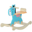 Cavallo a Dondolo Asino per Bambini Legno 59x27x43 cm Verde Scuro e Arancione      
