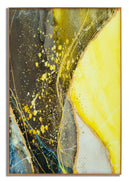Pannello Vetro con Cornice Sunny 120x3,5x80 cm in Vetro e Alluminio e Carta Multicolor      