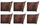 Set 6 Tovagliette Double Face 45x30x0,5 cm  in Plastica VdE Tivoli 1996 Wood Marrone scuro