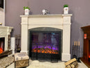 Camino Elettrico da Pavimento 136,5x157x32 cm Effetto Fiamma 1500W Josefina maxi & Maximus Ivory/dark gray