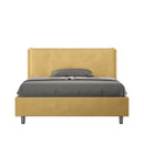 Letto Matrimoniale Francese Imbottito in Microfibra Appia Large Ocra Varie Misure