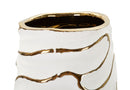 Vaso Lia Ø14,5x39,5 cm in Ceramica Bianco e Oro      