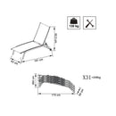 Lettino Prendisole da Giardino Itaca Impilabile 194x71x83 h cm in Textilene Bianco