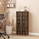 Set 2 Librerie 21x22,5x88,5 cm Mobili Porta CD con Ripiani Regolabili per 204 CD in Legno Marrone Rustico      