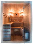 Sauna Finlandese ad Infrarossi 4 Posti 150x150 cm H200 in Legno di Abete Sense 4