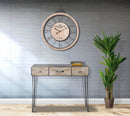 Console Oklahoma 100x38,5x80 cm in Ferro e MDF Marrone e Nero