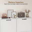 Scarpiera Salvaspazio 99,5x24x93,3 cm 4 Cassetti Ribaltabili in MDF Bianco      