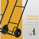 Portalegna per Camino 77x42x105 cm con Ruote in Acciaio Nero