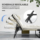 Lettino da Giardino 68x189x30 cm Pieghevole e Reclinabile con Tasca Laterale in Poliestere Beige      