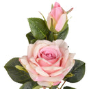 Set 24 Rose X 2 Artificiali con Gambo Corto Altezza 40 cm Rosa