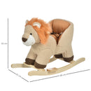 Dondolo per Bambini in Legno Leone in Peluche con Suoni 