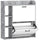 Scarpiera Slim Capacità 15 Scarpe 83x24x90,5 cm con 2 Cassetti Ribaltabili e 3 Vani Aperti Grigio