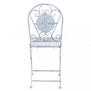 Set Tavolino + 2 Sedie con Mosaico in Metallo Bianco Antico