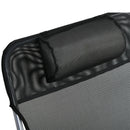 Sdraio da Giardino 182x56x28 cm Pieghevole con Schienale Reclinabile e Cuscino in Metallo e Texteline Nero      