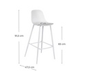 Set 4 Sgabelli 47,5x47xH91,5 cm in Polipropilene Frida Bianco