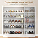 Scarpiera Slim da Ingresso per 25-30 Paia di Scarpe 106,4x34x108,5 con Ante a Chiusura Ammortizzata in MDF Bianco Lucido      