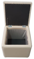 Cubo Pouf Contenitore in Similpelle e Cristalli Renier Crema