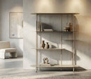 Libreria Saturno Tortora 118x31x139 cm in Metallo Grigio tortora      