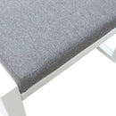 Pouf da Giardino Mikonos 67,5x53x45 cm in Alluminio e Tessuto Tecnico Grigio e Bianco 
