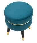 Sgabello Paris Ottanio Gold Ø35x40,5 cm in Pino e Spugna e Metallo e Poliestere      