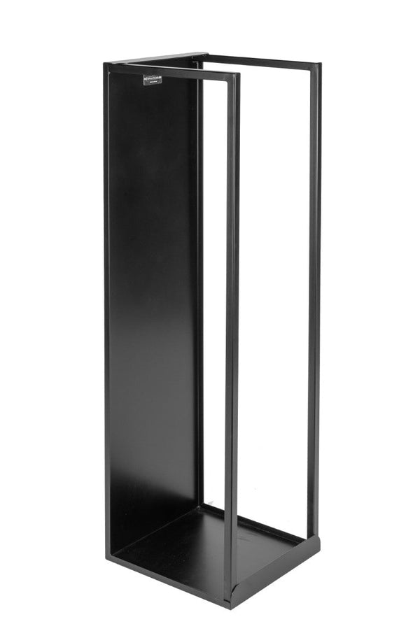 Portalegna per Camino 32x35x120cm in Ferro Verniciato Nero Opaco prezzo