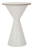 Tavolinetto White Double Ø44x63 cm in Ferro e Ceramica Bianco      