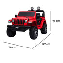 Macchina Elettrica per Bambini Fuoristrada Jeep Wrangler Rubicon 12V con Telecomando Rosso