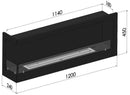 Camino a Bioetanolo da Incasso 120x45 cm  Corner 1200 Left Nero